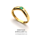 Vintage Emerald and Diamond Gypsy Ring (18ct Gold)