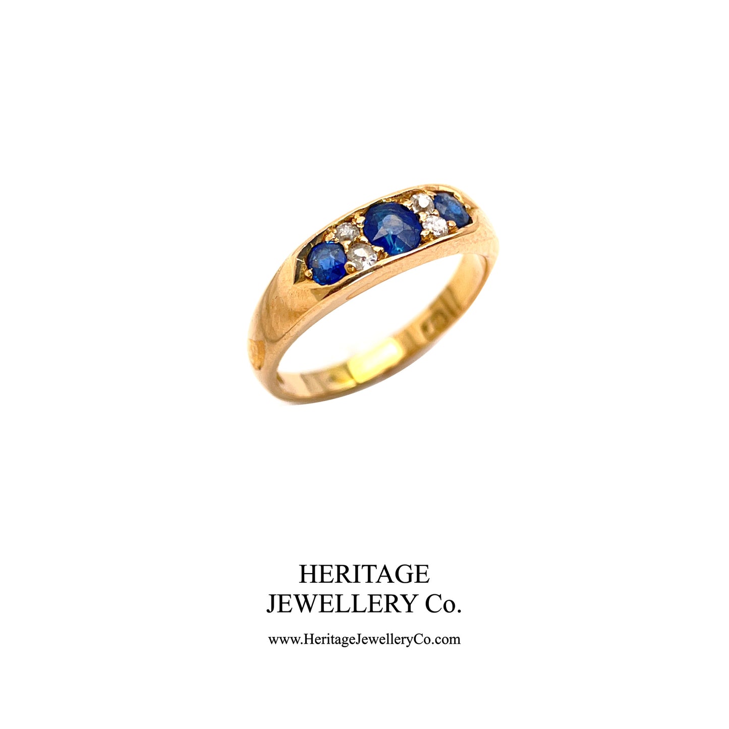 Antique Gold, Sapphire and Diamond 7-stone Ring (18ct gold; c.1902)