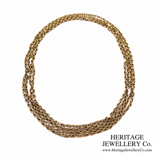 Antique Rose Gold Faceted Long Chain