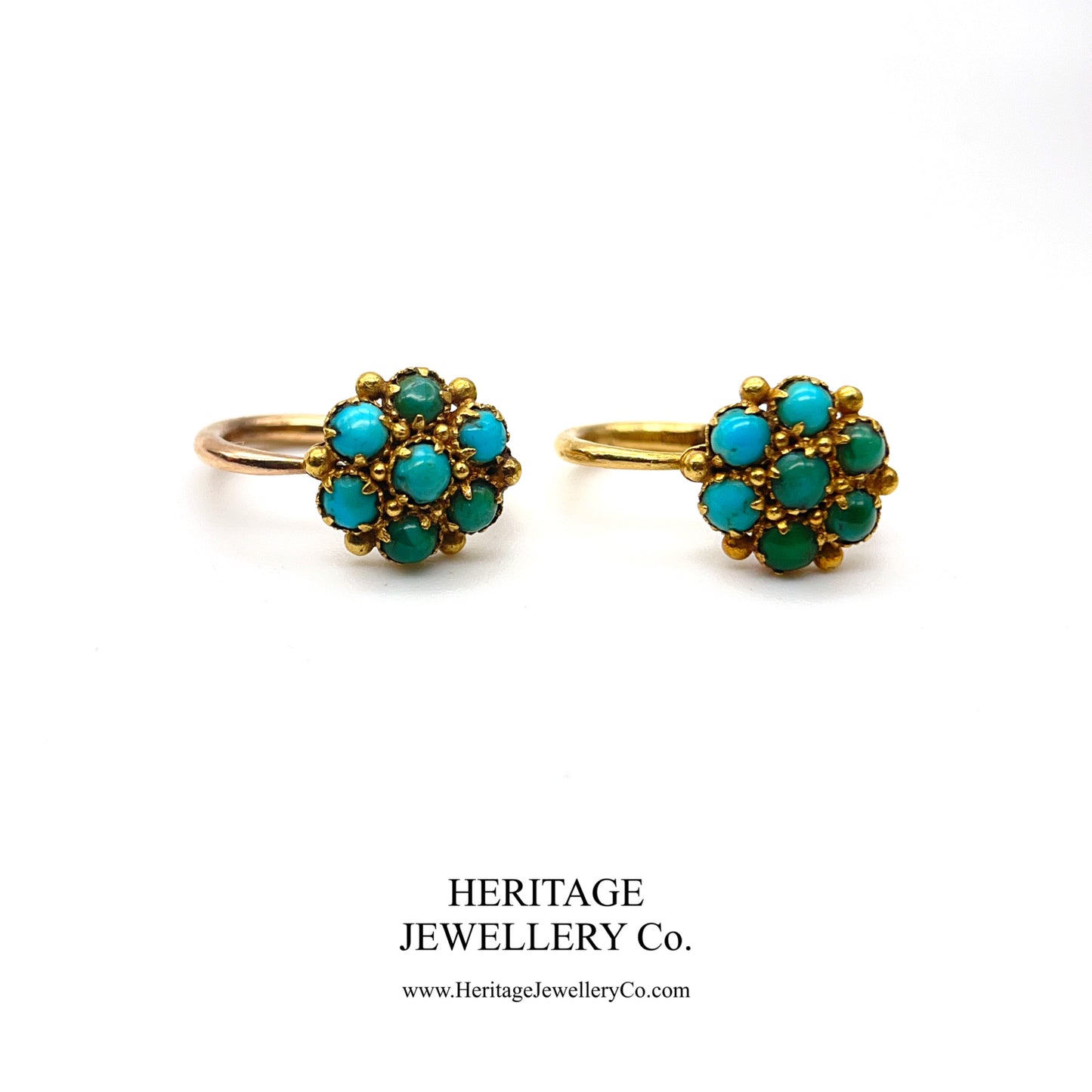 Antique 19th Century Turquoise Drop Earrings