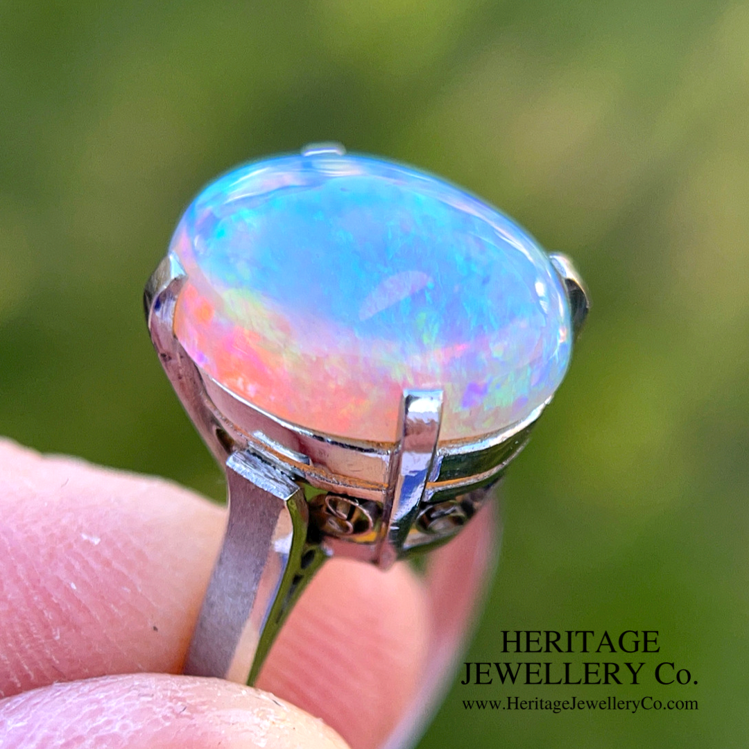 Fine Opal and Platinum Ring
