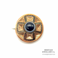 Antique Gold, Enamel and Banded Agate Brooch (9ct gold)