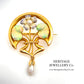 Fine Art Nouveau Gold & Enamel Brooch with Natural Pearls (c.1850-1890)