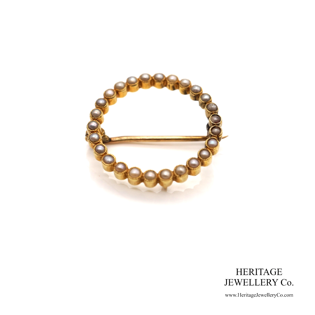 Antique Pearl Brooch (9ct gold; c.1900-1910)