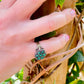 Cabochon Emerald and Rose Diamond Ring