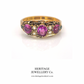Victorian Garnet, Emerald & Pearl Ring (15ct gold; c.1876)