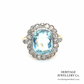 Aquamarine & Rose Diamond Ring