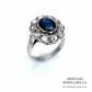 Saphire & Diamond Cluster Ring