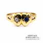 Antique Sapphire & Diamond Heart Ring (18ct gold)