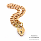 Antique Gold Double Curb Bracelet with Heart Padlock (13.8g 9ct gold)