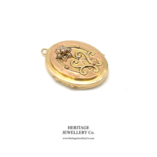 Antique Diamond-set Gold Locket (14ct)
