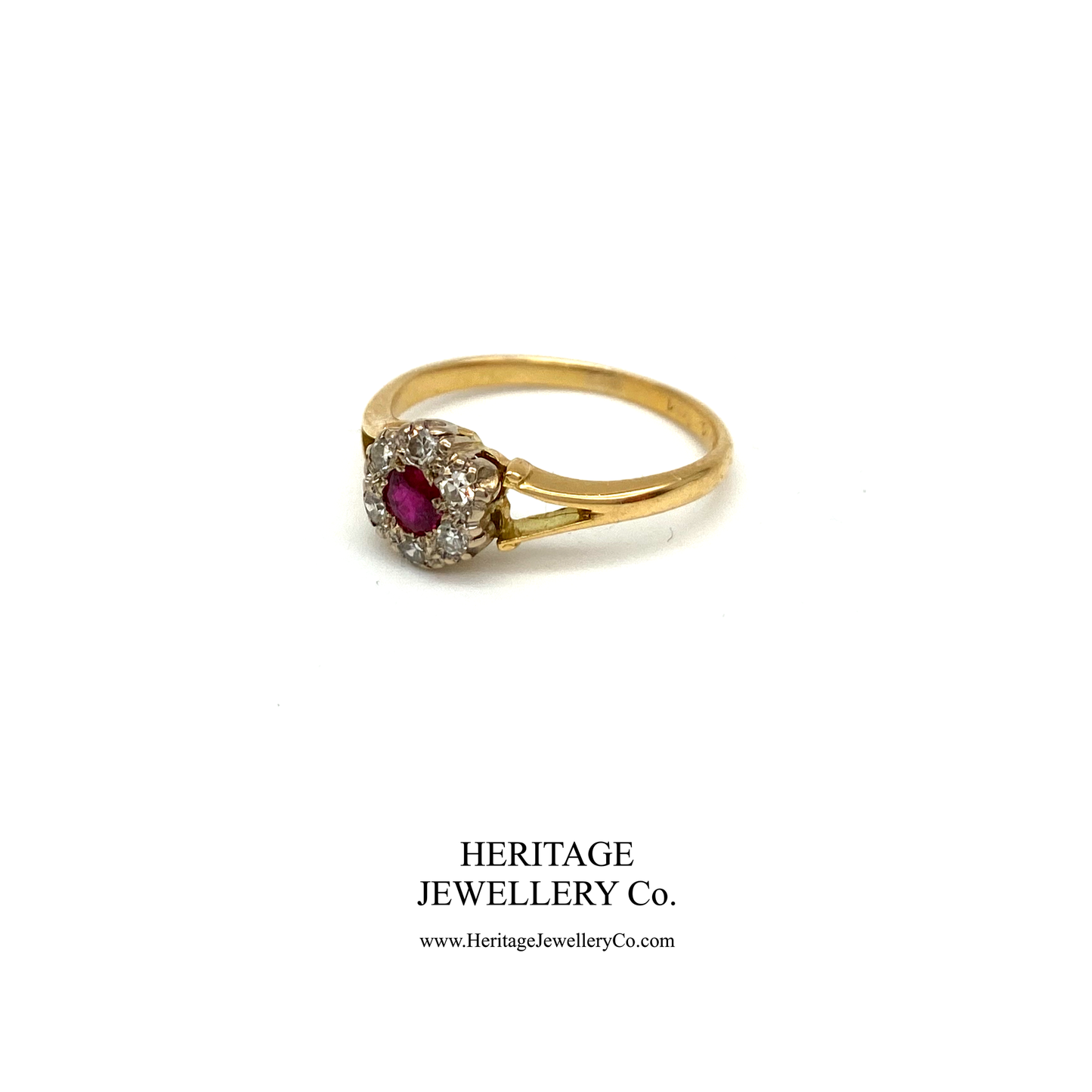 Vintage Ruby and Diamond Daisy Ring
