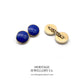 Vintage Gold and Lapis Lazuli Cufflinks with Antique Box (9ct gold)