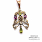 Edwardian Suffragette Amethyst, Peridot and Pearl Pendant