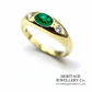 Vintage Emerald and Diamond Gypsy Ring