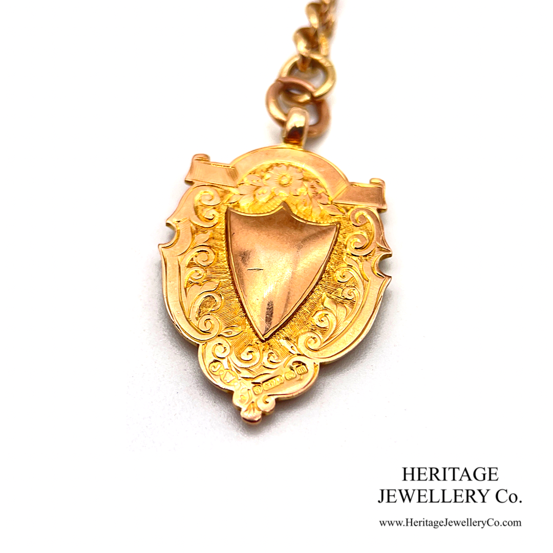 Antique Gold Albert Chain with T-Bar and Medallion Fob (9ct gold)