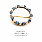 Vintage Sapphire & Pearl Brooch