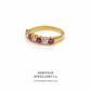 Ruby and Diamond Half Eternity Band Ring