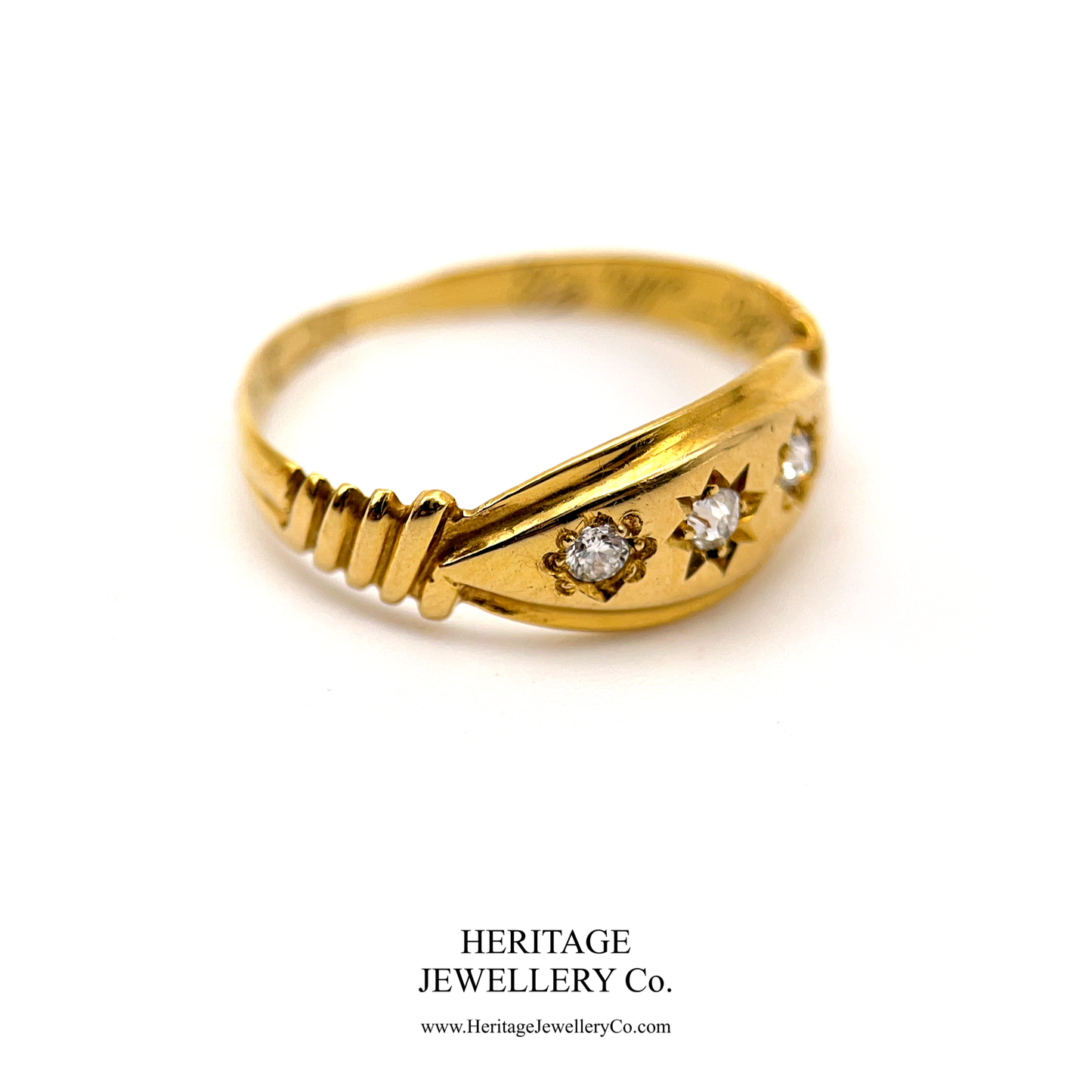 Edwardian 3-Stone Diamond Gypsy Ring (c.1900-1910)