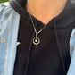 Art Deco Diamond Crescent Pendant Necklace
