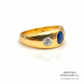 Vintage Sapphire and Diamond Gypsy Ring (14ct Gold)