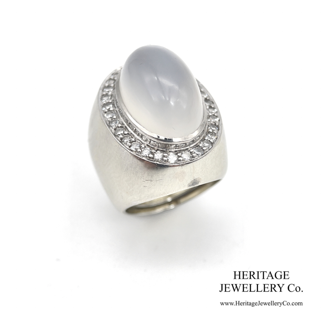 Vintage Moonstone & Diamond Statement Ring