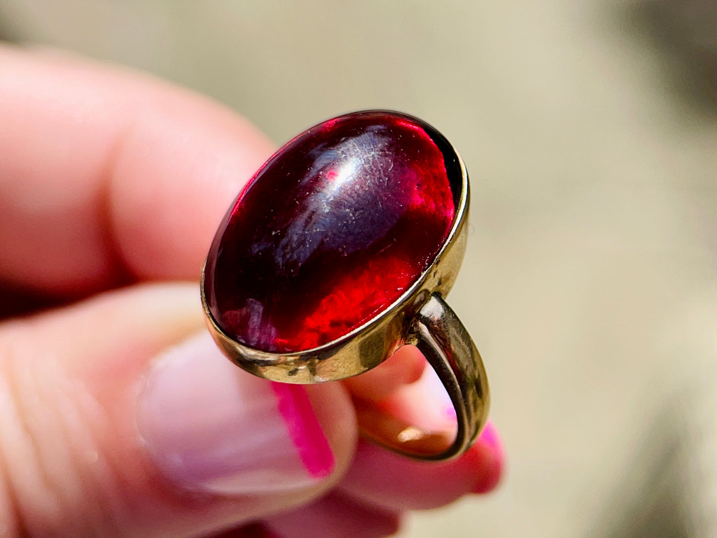 Antique Cabochon Garnet Ring