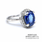 Fine Sapphire & Diamond Ring (Platinum)