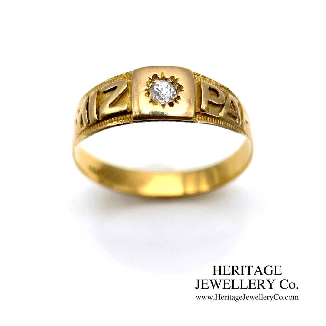 Antique Diamond Mizpah Ring