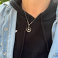 Art Deco Diamond Crescent Pendant Necklace
