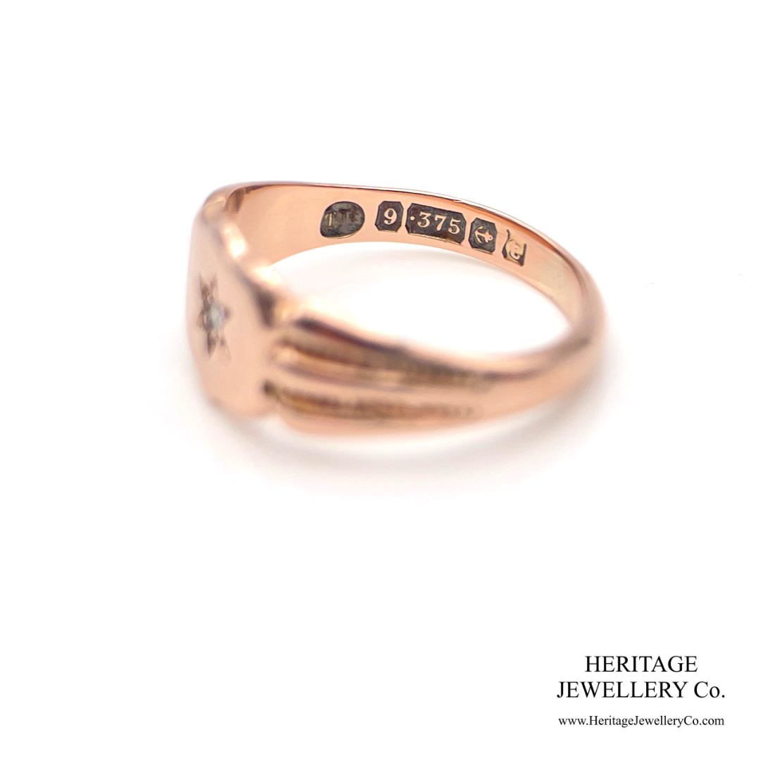 Antique Diamond Signet Ring (9ct gold; c.1918)