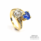 Sapphire & Diamond Crossover Ring
