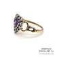 Victorian Diamond and Amethyst Heart Ring
