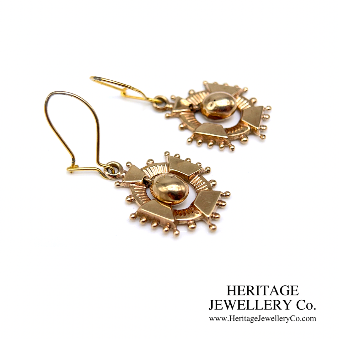 Victorian Gold Drop Earrings (c.1877)