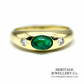 Vintage Emerald and Diamond Gypsy Ring