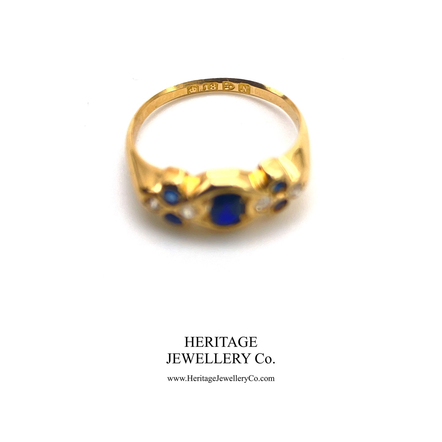 Antique Sapphire and Diamond Ring (c. 1913; 18ct Gold)