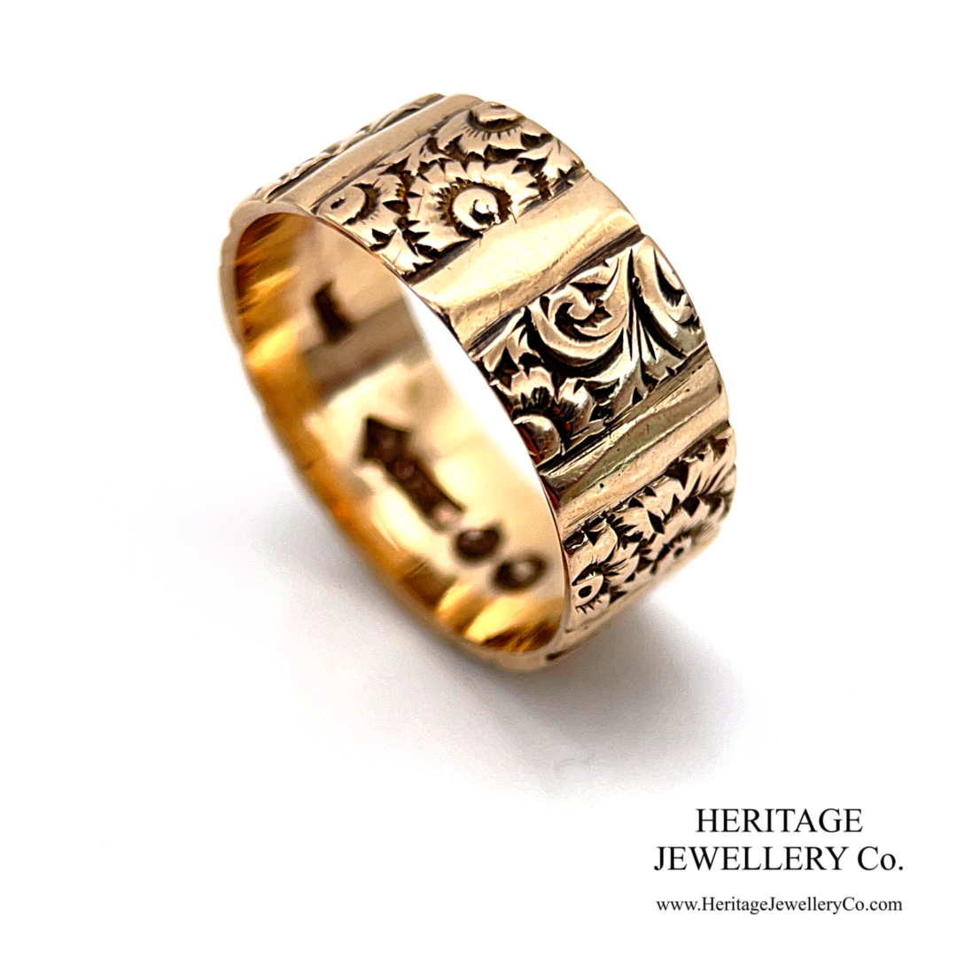 Mid-Victorian Wide Engraved Band