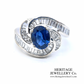 Sapphire & Diamond Twist Cluster Ring