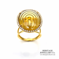 Fine Carved Citrine and Diamond Ring