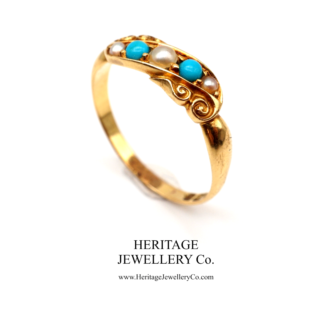 Victorian Turquoise & Pearl Ring (c.1898)