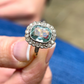 Aquamarine & Rose Diamond Ring