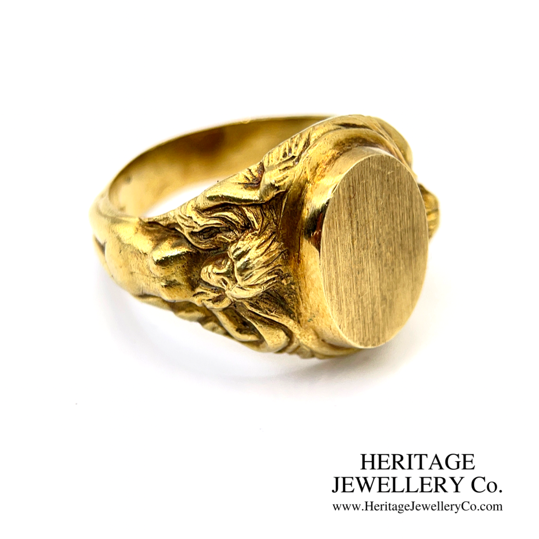 Art Nouveau Gold Signet Ring