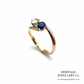 Antique Sapphire & Diamond Cross-Over Ring