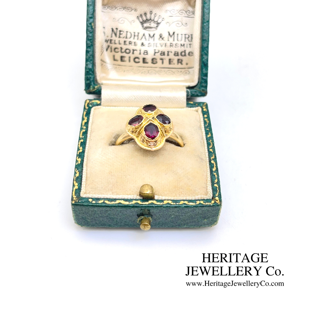 Victorian Garnet Quatrefoil Ring
