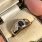 Vintage Sapphire and Diamond Gypsy Ring (14ct Gold)
