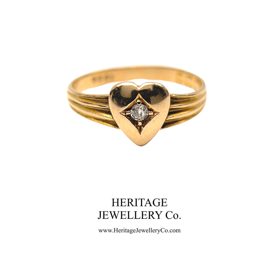 Victorian Diamond Gypsy Heart Ring (c.1897)