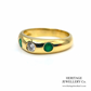 Vintage Emerald and Diamond Gypsy Ring