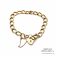 Gold Curb Bracelet with Heart Padlock (21.3g; 9ct gold)
