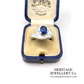 Sapphire & Diamond Twist Cluster Ring
