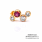 Pink Tourmaline & Diamond Stud Earrings